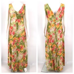 VTG RONA NEW YORK Maxi Dress Floral Mod Hawaiian